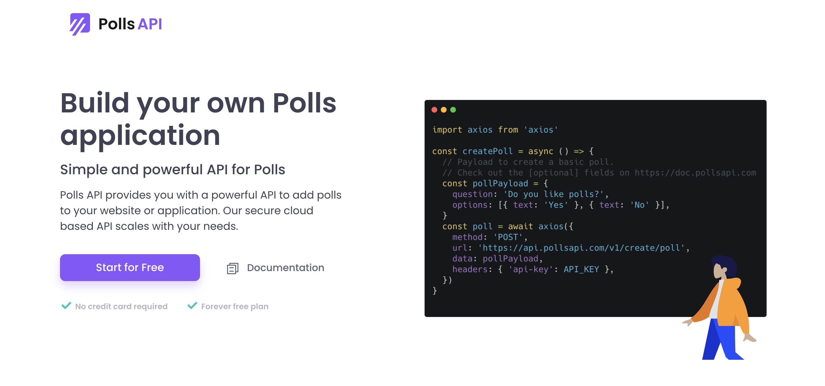 PollsAPI | Login to manage your Polls API